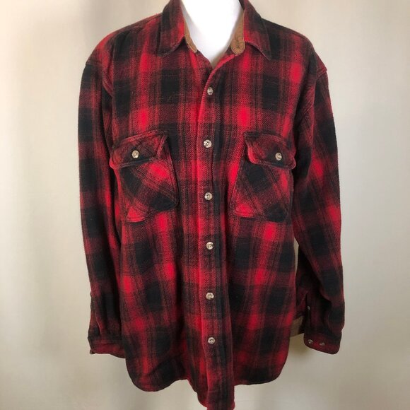 🪶 Field & Stream Heritage Flannel — Red & Black Buffalo Plaid (XL Tall) - Picture 4 of 14